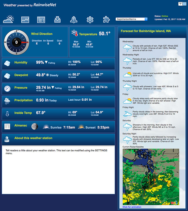 Eagle Harbor Weather RainWiseNet